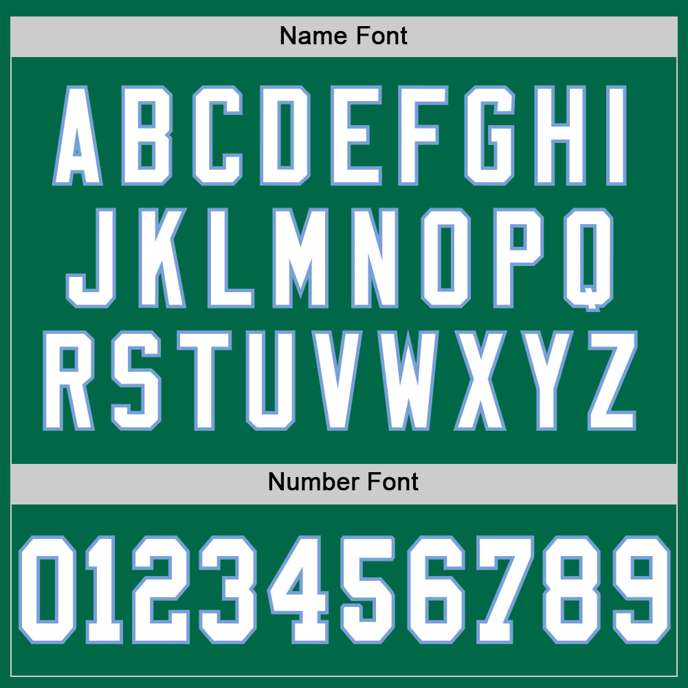 Custom Kelly Green White-Light Blue Mesh Authentic Throwback Football Jersey - Sky-Custom