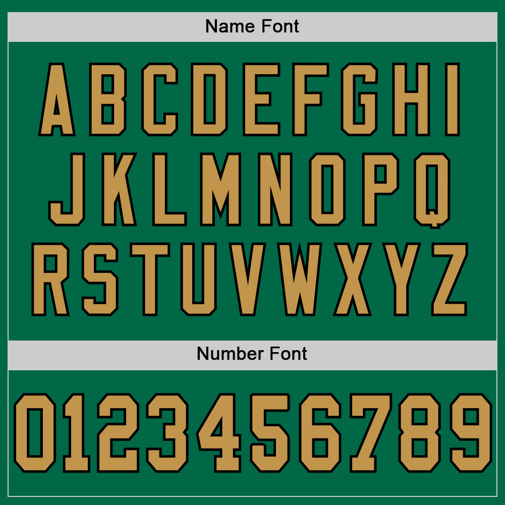 Custom Kelly Green Old Gold-Black Mesh Authentic Throwback Football Jersey - Sky-Custom