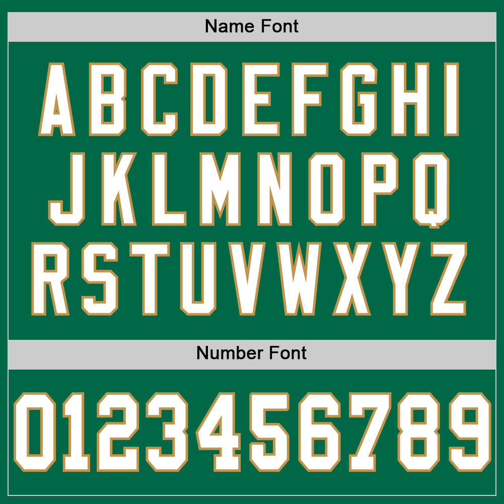 Custom Kelly Green White-Old Gold Mesh Authentic Throwback Football Jersey - Sky-Custom