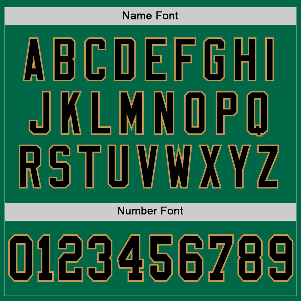 Custom Kelly Green Black-Old Gold Mesh Authentic Throwback Football Jersey - Sky-Custom