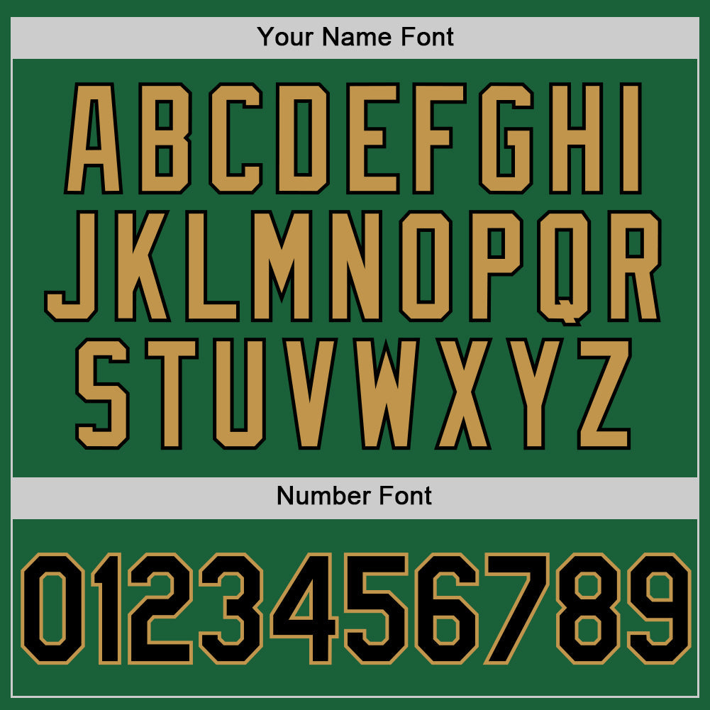 Custom Kelly Green Black-Old Gold Authentic Throwback Baseball Jersey - Sky-Custom