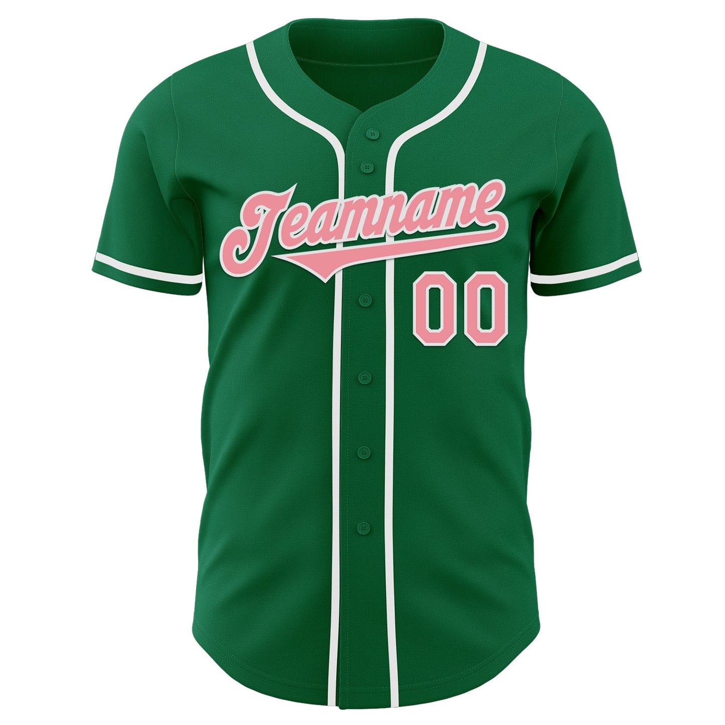 Custom Kelly Green Medium Pink-White Authentic Baseball Jersey - Sky-Custom