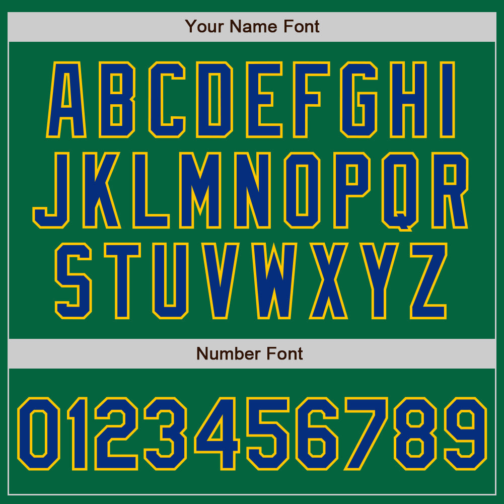 Custom Kelly Green Royal-Yellow Authentic Baseball Jersey - Sky-Custom