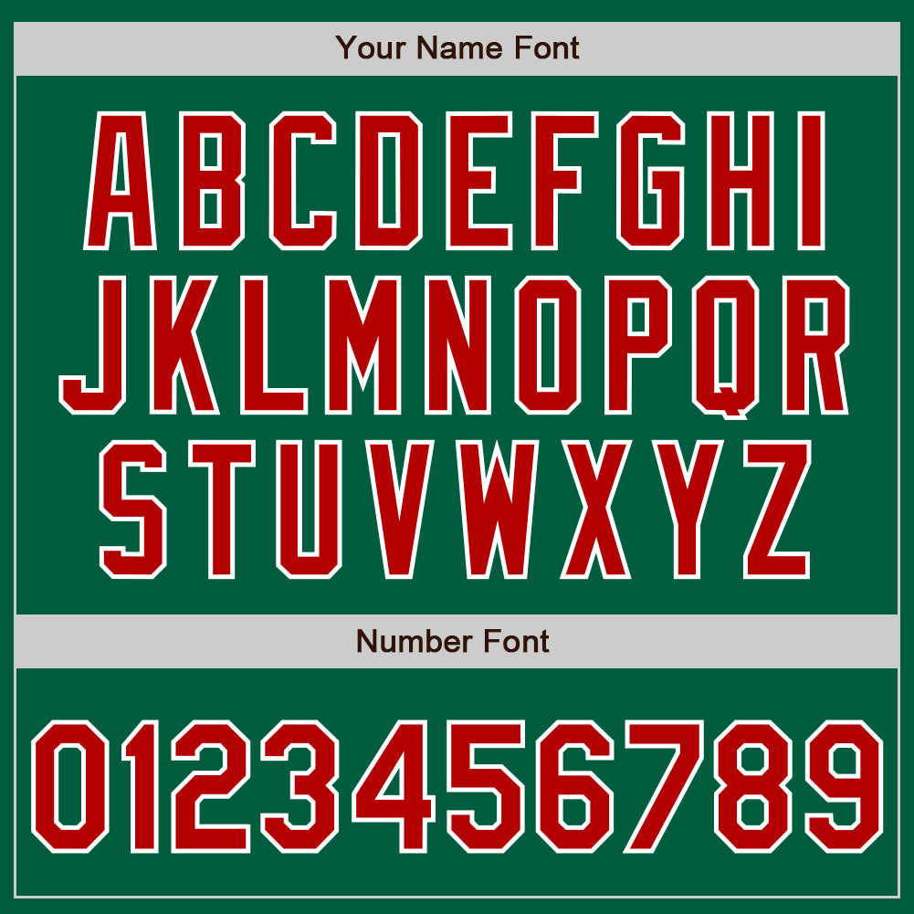 Custom Kelly Green Red-White Authentic Baseball Jersey - Sky-Custom