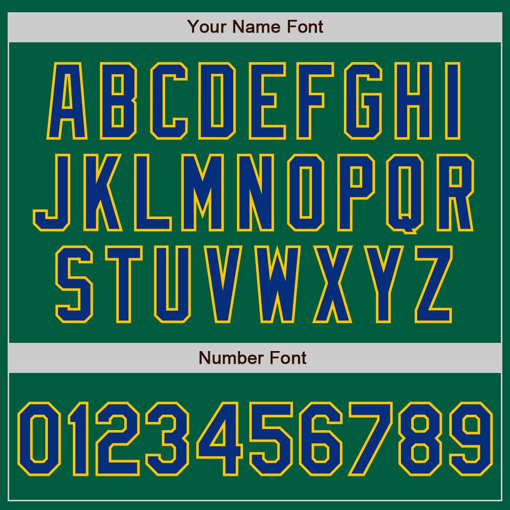 Custom Kelly Green Royal-Yellow Authentic Baseball Jersey - Sky-Custom