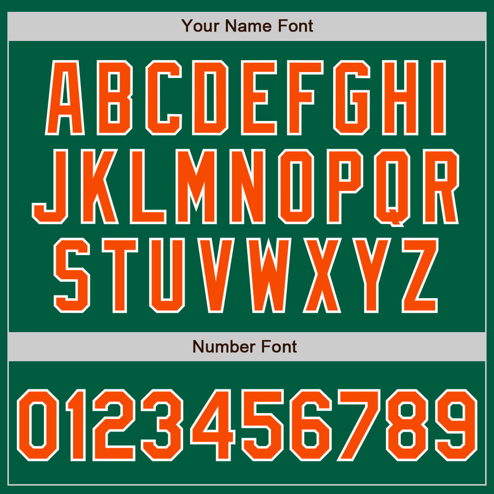 Custom Kelly Green Orange-White Authentic Baseball Jersey - Sky-Custom