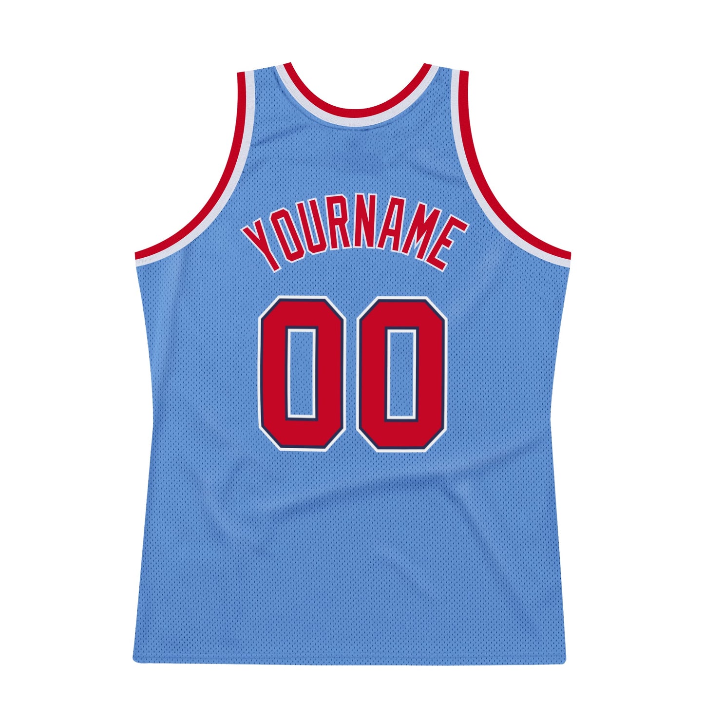 Custom Light Blue Red-Navy Authentic Throwback Basketball Jersey - Sky-Custom
