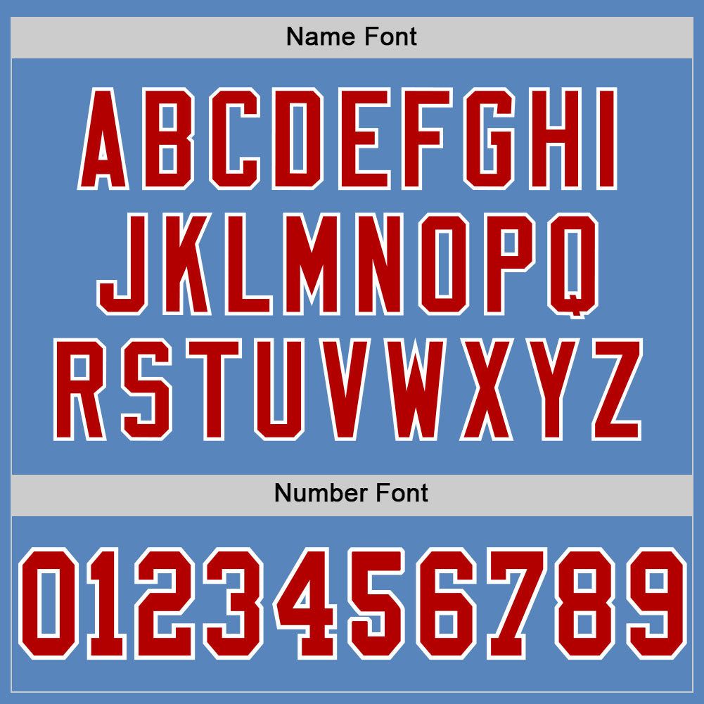 Custom Light Blue Red-White Mesh Authentic Football Jersey - Sky-Custom