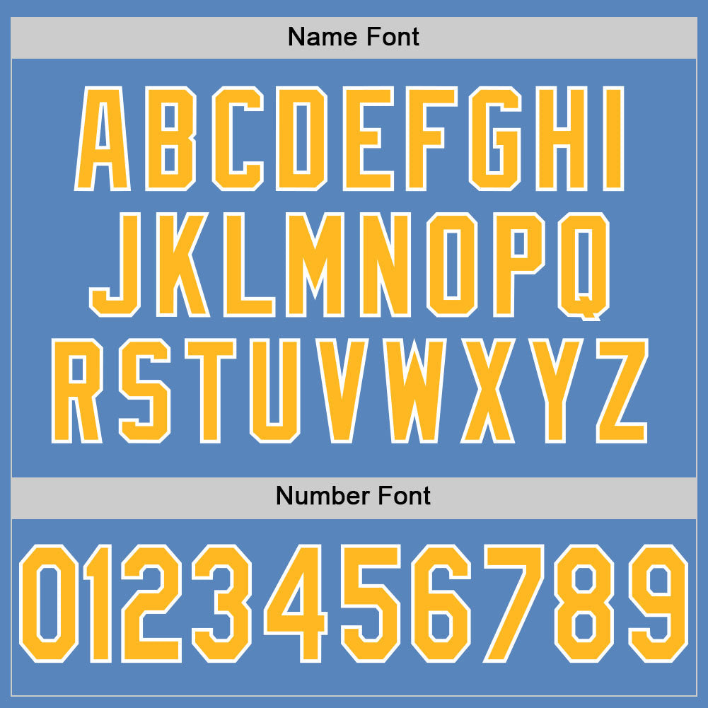 Custom Light Blue Gold-White Mesh Authentic Football Jersey - Sky-Custom