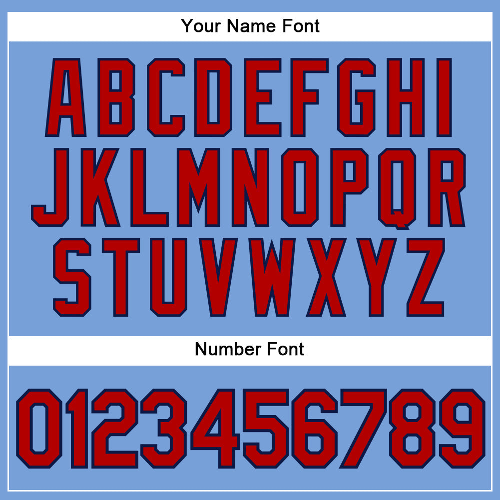 Custom Light Blue Red-Navy Authentic Sleeveless Baseball Jersey - Sky-Custom