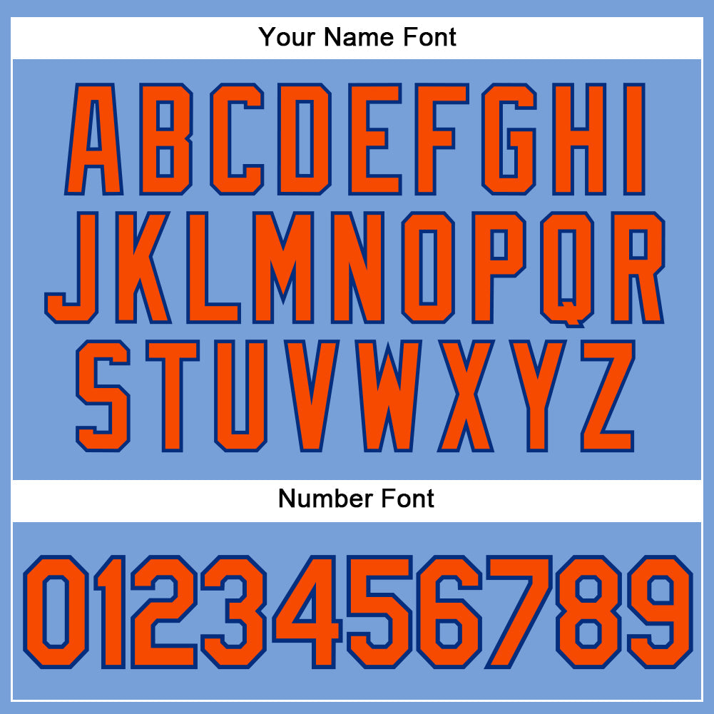 Custom Light Blue Orange-Royal Authentic Sleeveless Baseball Jersey - Sky-Custom