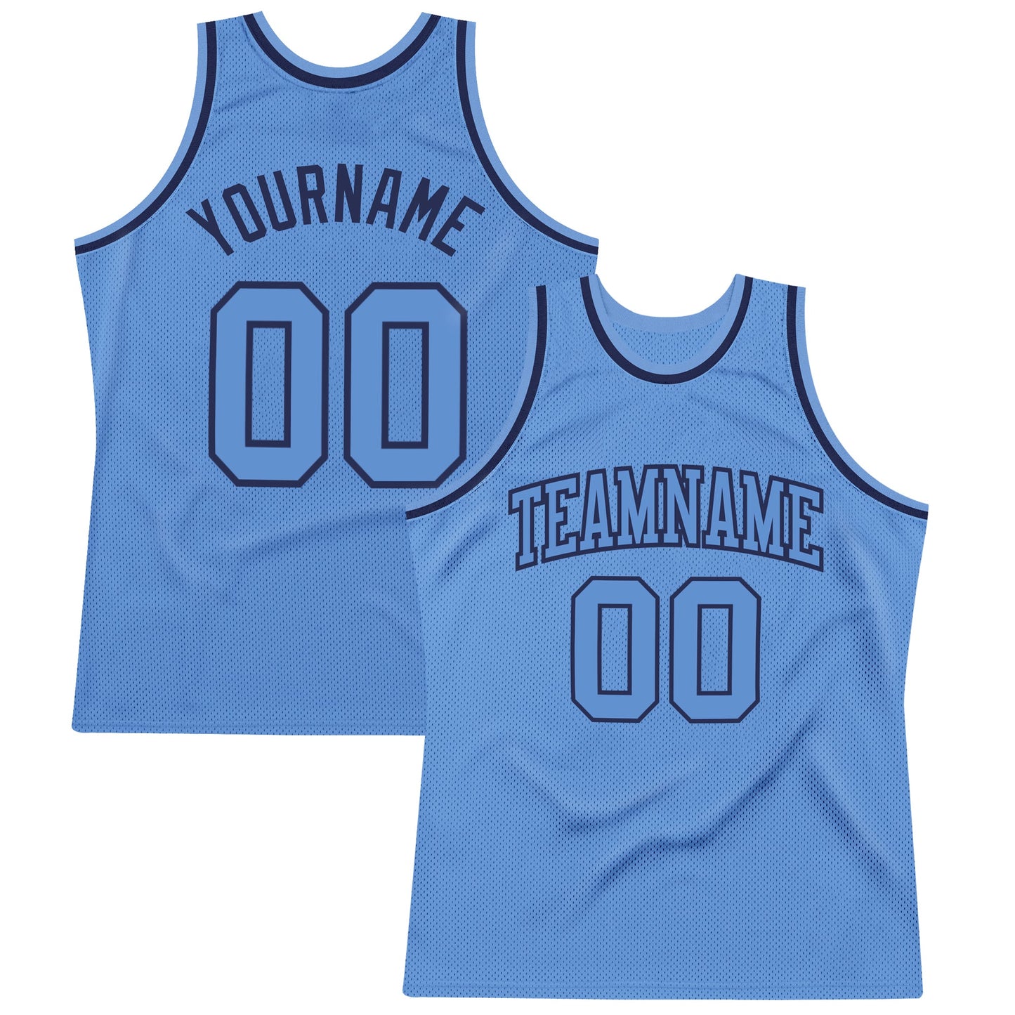 Custom Light Blue Light Blue-Navy Authentic Throwback Basketball Jersey - Sky-Custom