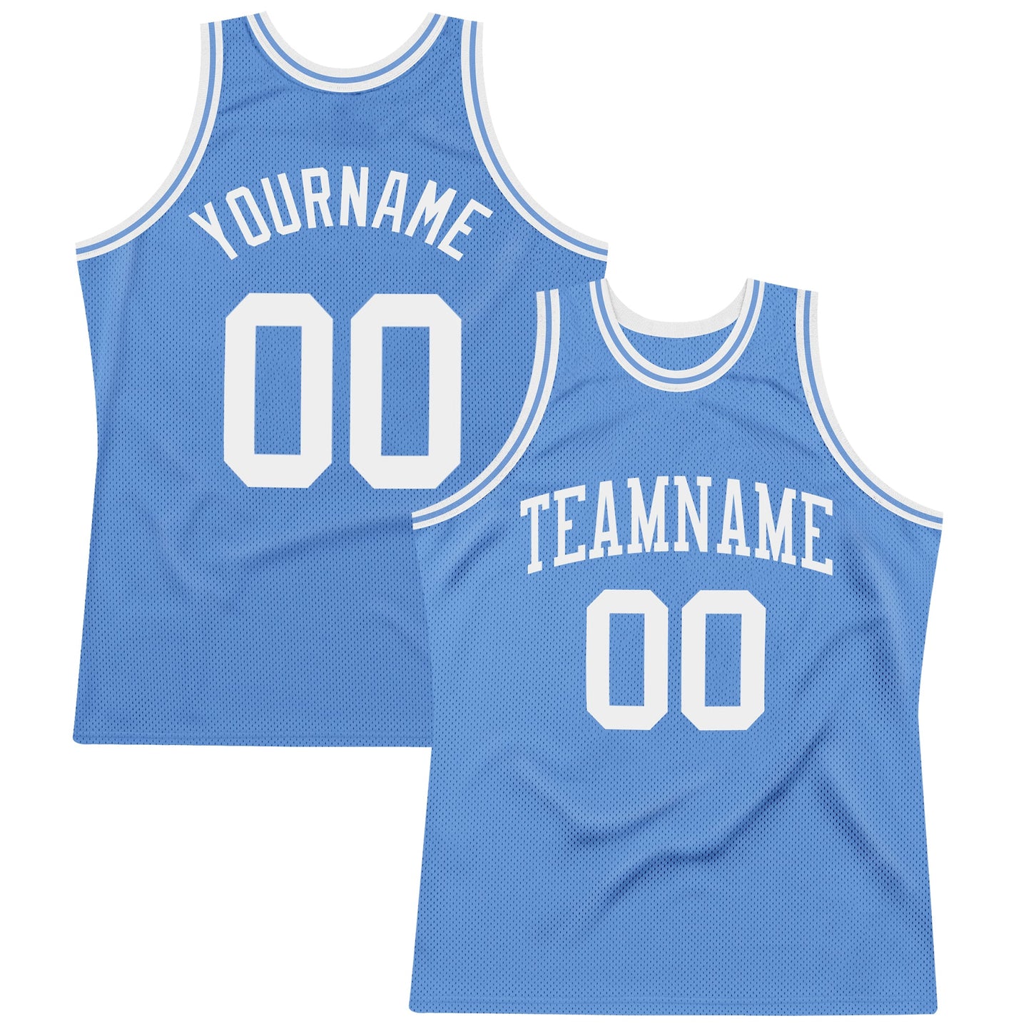 Custom Light Blue White Authentic Throwback Basketball Jersey - Sky-Custom