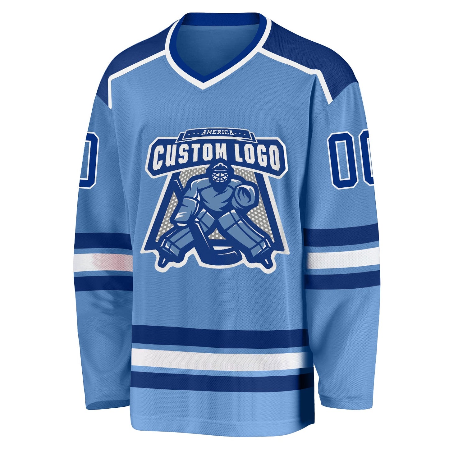 Custom Light Blue Royal-White Hockey Jersey - Sky-Custom