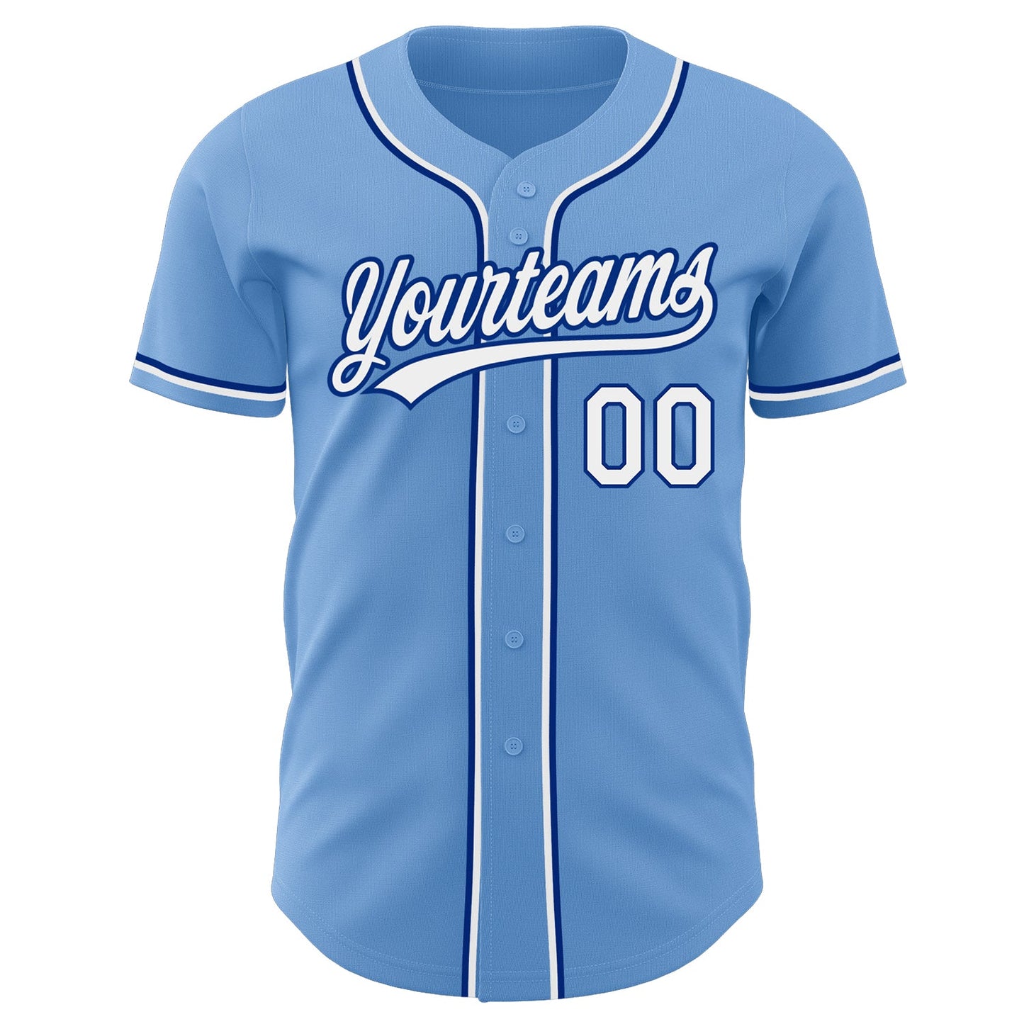 Custom Light Blue White-Royal Authentic Baseball Jersey - Sky-Custom