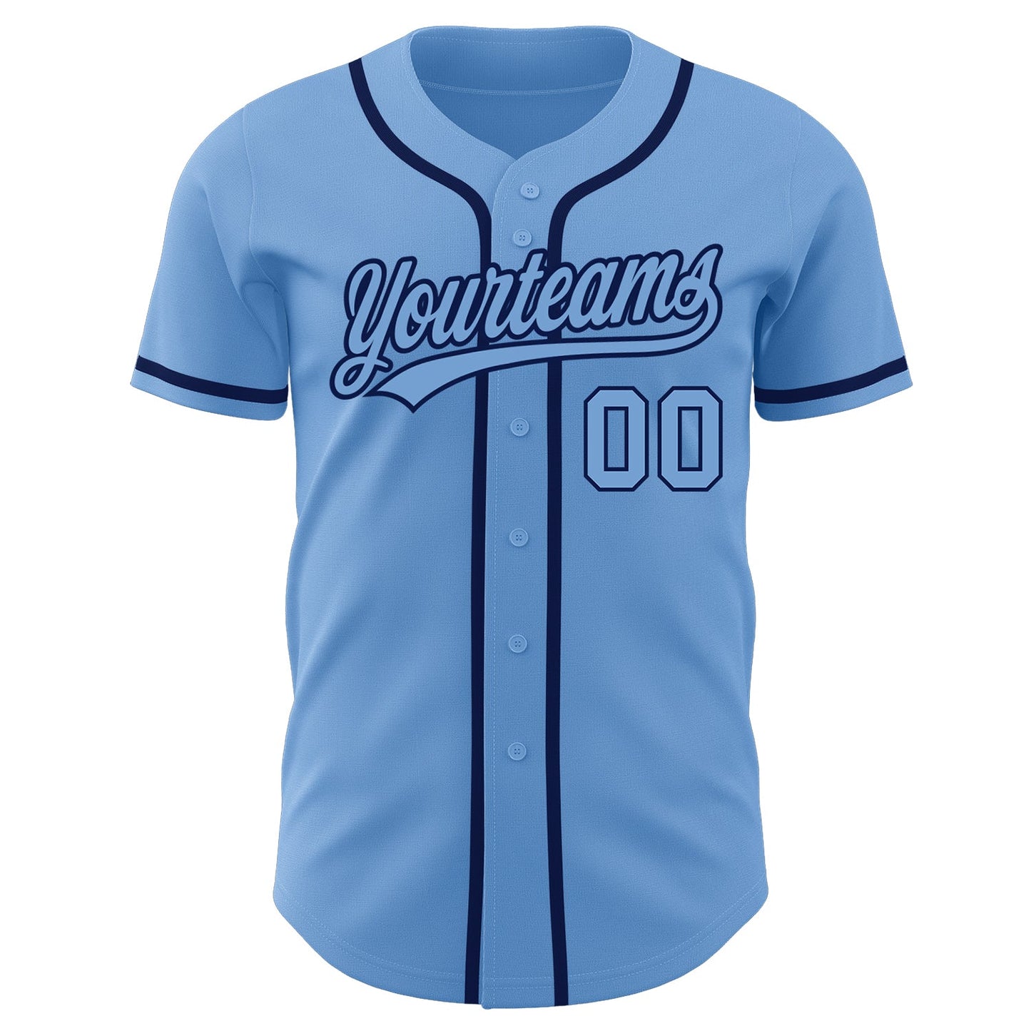 Custom Light Blue Light Blue-Navy Authentic Baseball Jersey - Sky-Custom