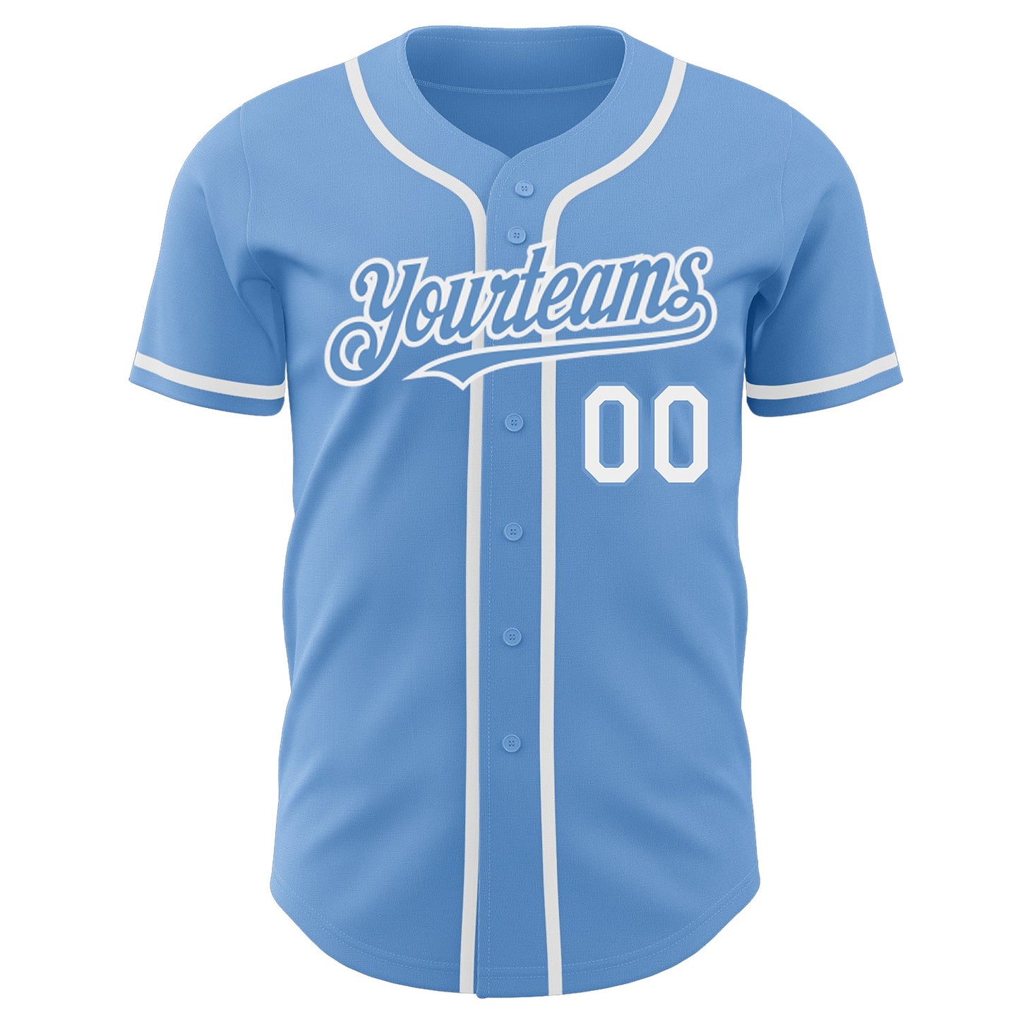 Custom Light Blue White Authentic Baseball Jersey - Sky-Custom