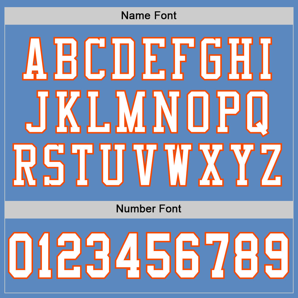 Custom Light Blue White-Orange Mesh Authentic Football Jersey - Sky-Custom