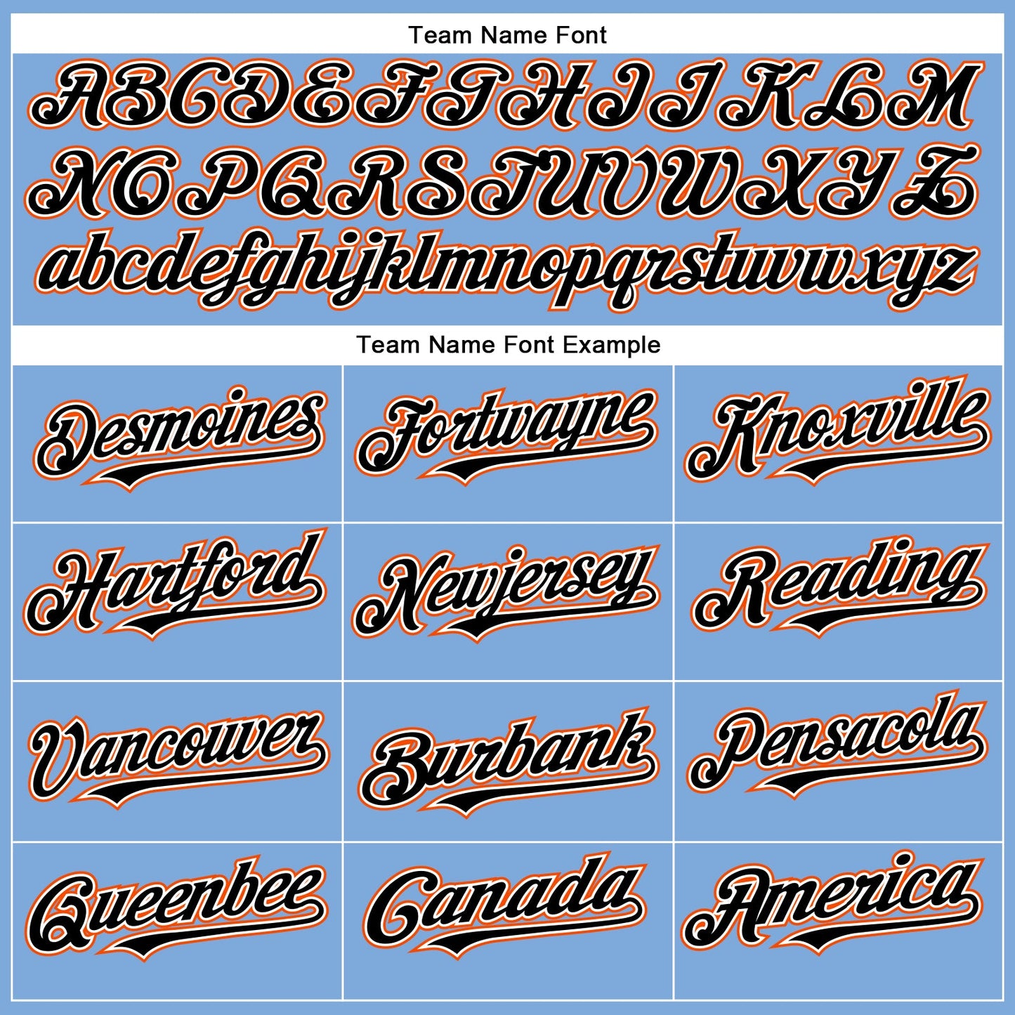Custom Light Blue Black-Orange Authentic Baseball Jersey - Sky-Custom
