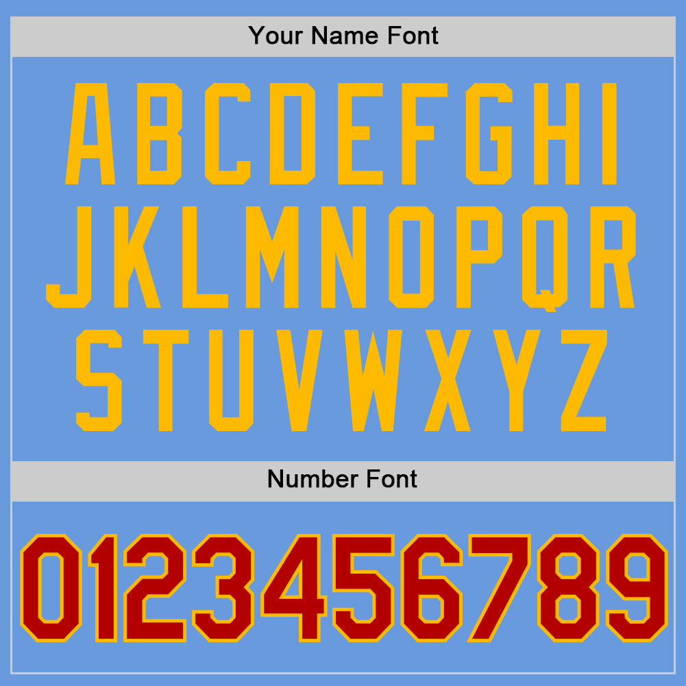 Custom Light Blue Red-Gold Authentic Throwback Baseball Jersey - Sky-Custom