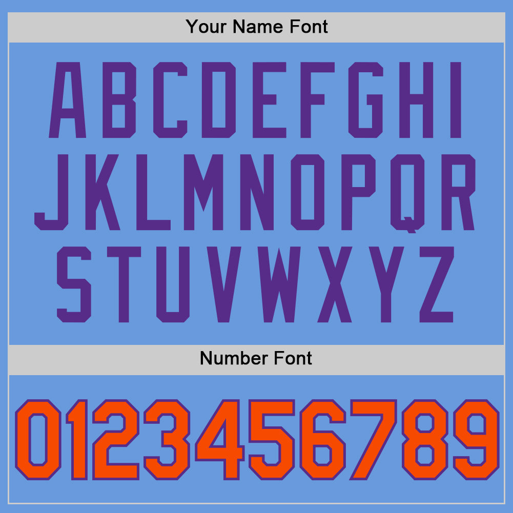 Custom Light Blue Orange-Purple Authentic Throwback Baseball Jersey - Sky-Custom