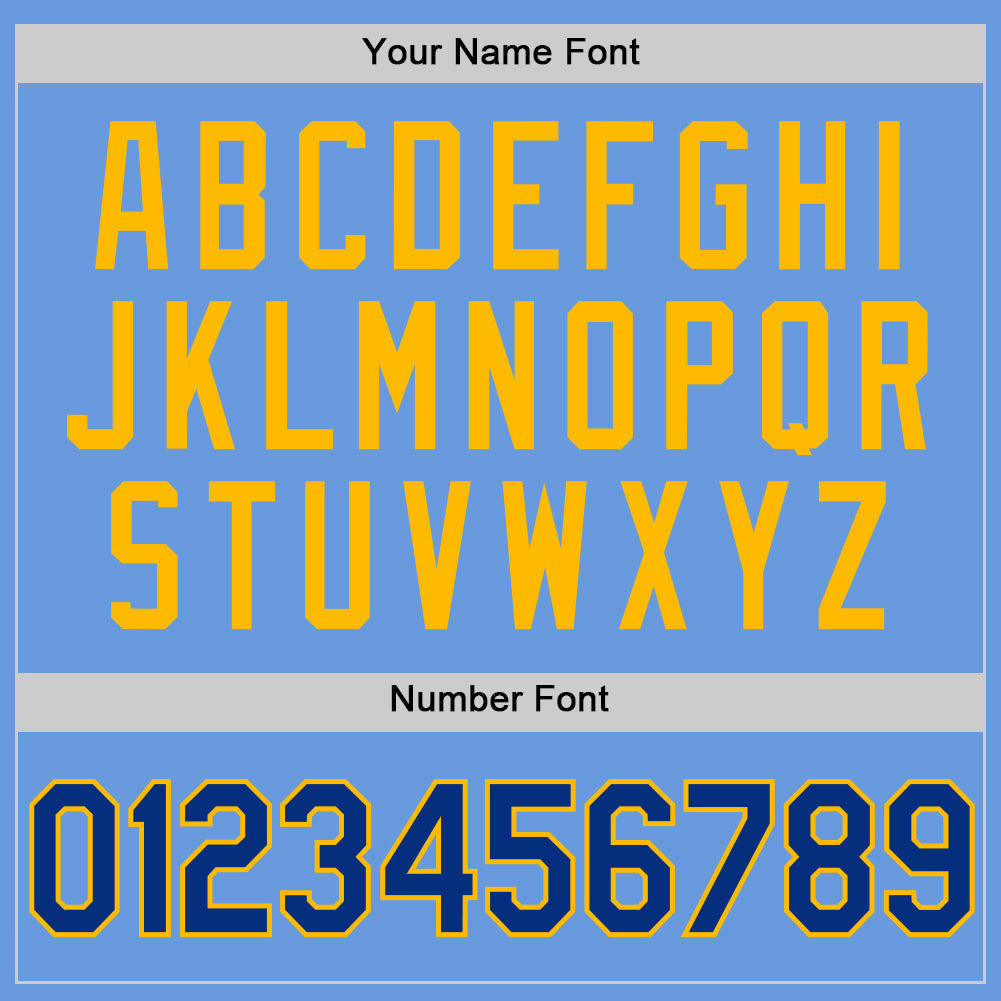 Custom Light Blue Royal-Gold Authentic Throwback Baseball Jersey - Sky-Custom