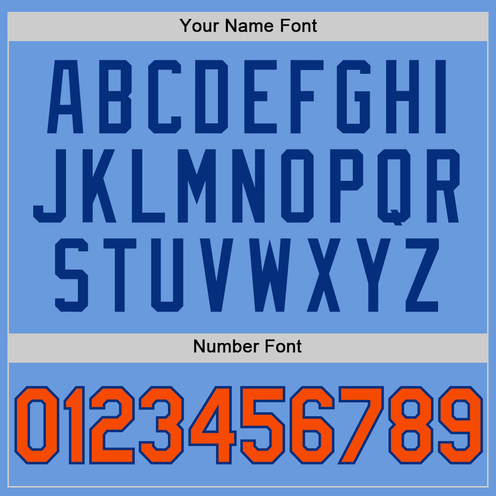 Custom Light Blue Orange-Royal Authentic Throwback Baseball Jersey - Sky-Custom