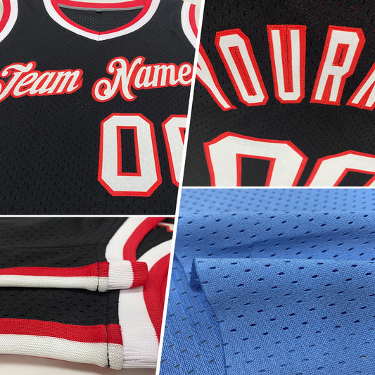 Custom Light Blue Red-Gold Authentic Throwback Basketball Jersey - Sky-Custom