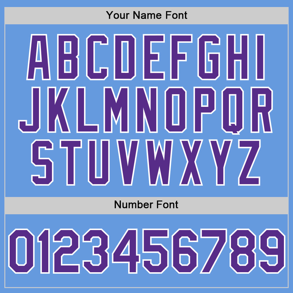 Custom Light Blue Purple-White Mesh Authentic Throwback Baseball Jersey - Sky-Custom