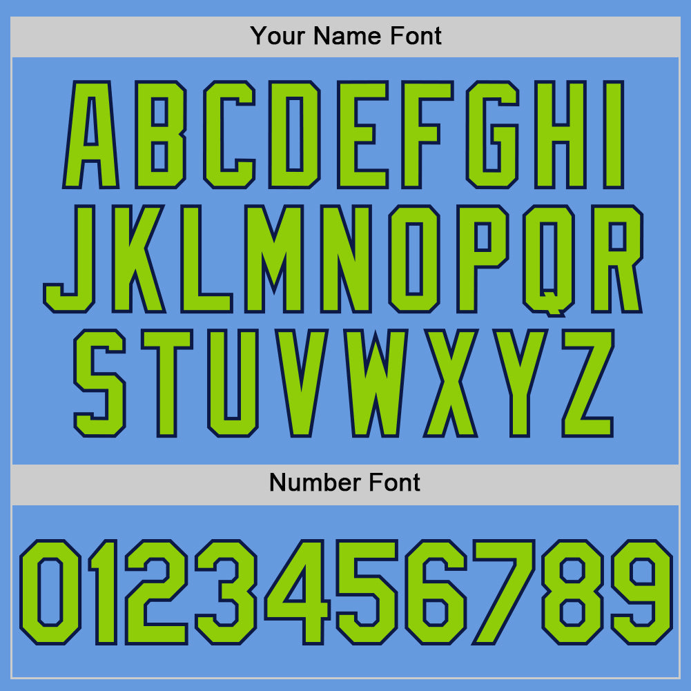 Custom Light Blue Neon Green-Navy Mesh Authentic Throwback Baseball Jersey - Sky-Custom