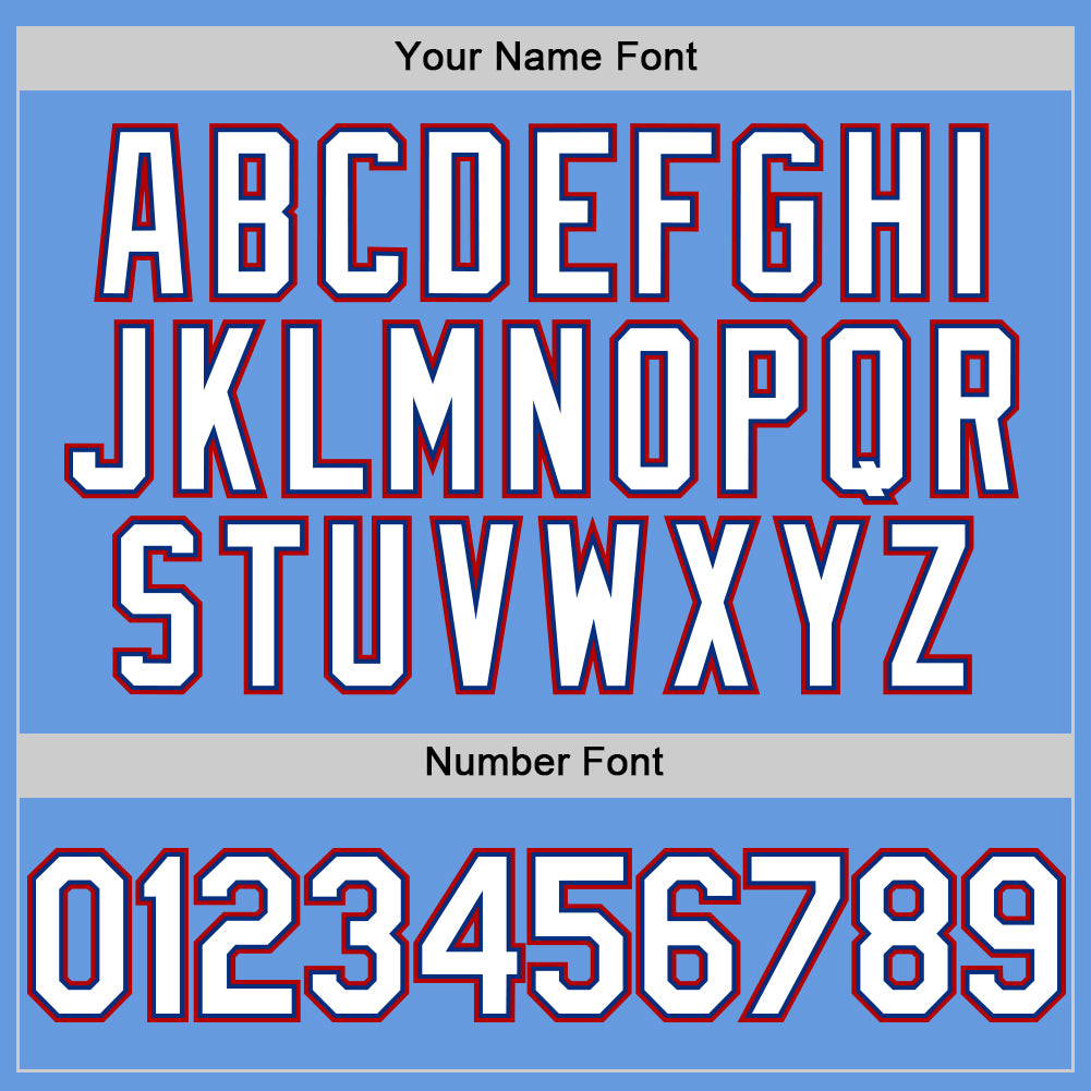 Custom Light Blue Royal-Red Mesh Authentic Throwback Baseball Jersey - Sky-Custom