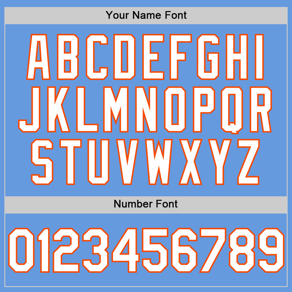 Custom Light Blue White-Orange Mesh Authentic Throwback Baseball Jersey - Sky-Custom