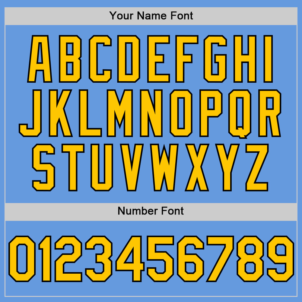 Custom Light Blue Yellow-Black Mesh Authentic Throwback Baseball Jersey - Sky-Custom