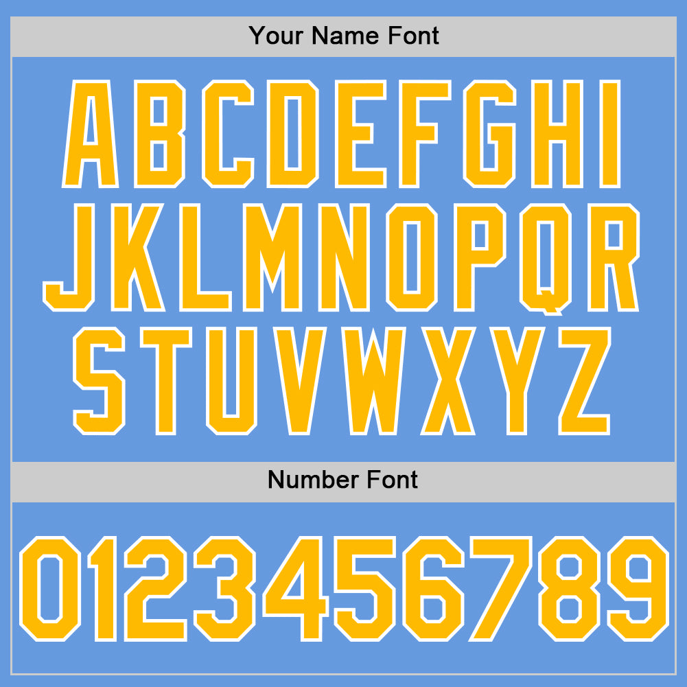 Custom Light Blue Gold-White Mesh Authentic Throwback Baseball Jersey - Sky-Custom