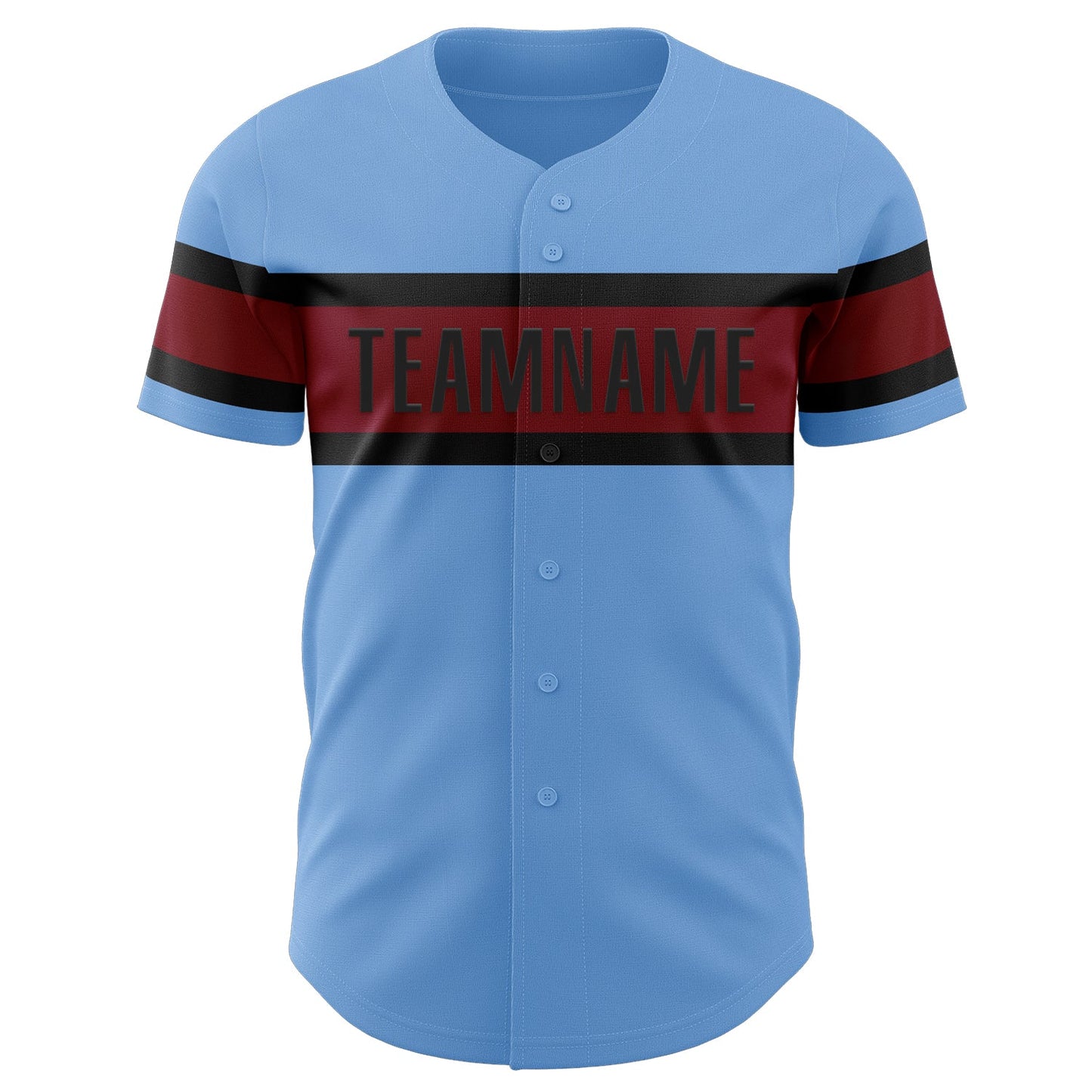 Custom Light Blue Crimson-Black Authentic Baseball Jersey - Sky-Custom
