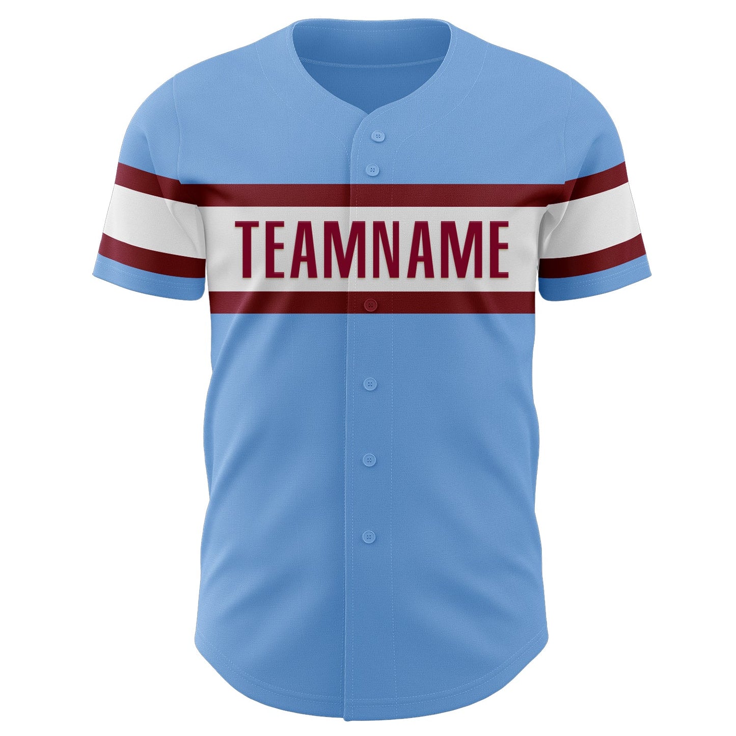 Custom Light Blue Maroon-White Authentic Baseball Jersey - Sky-Custom
