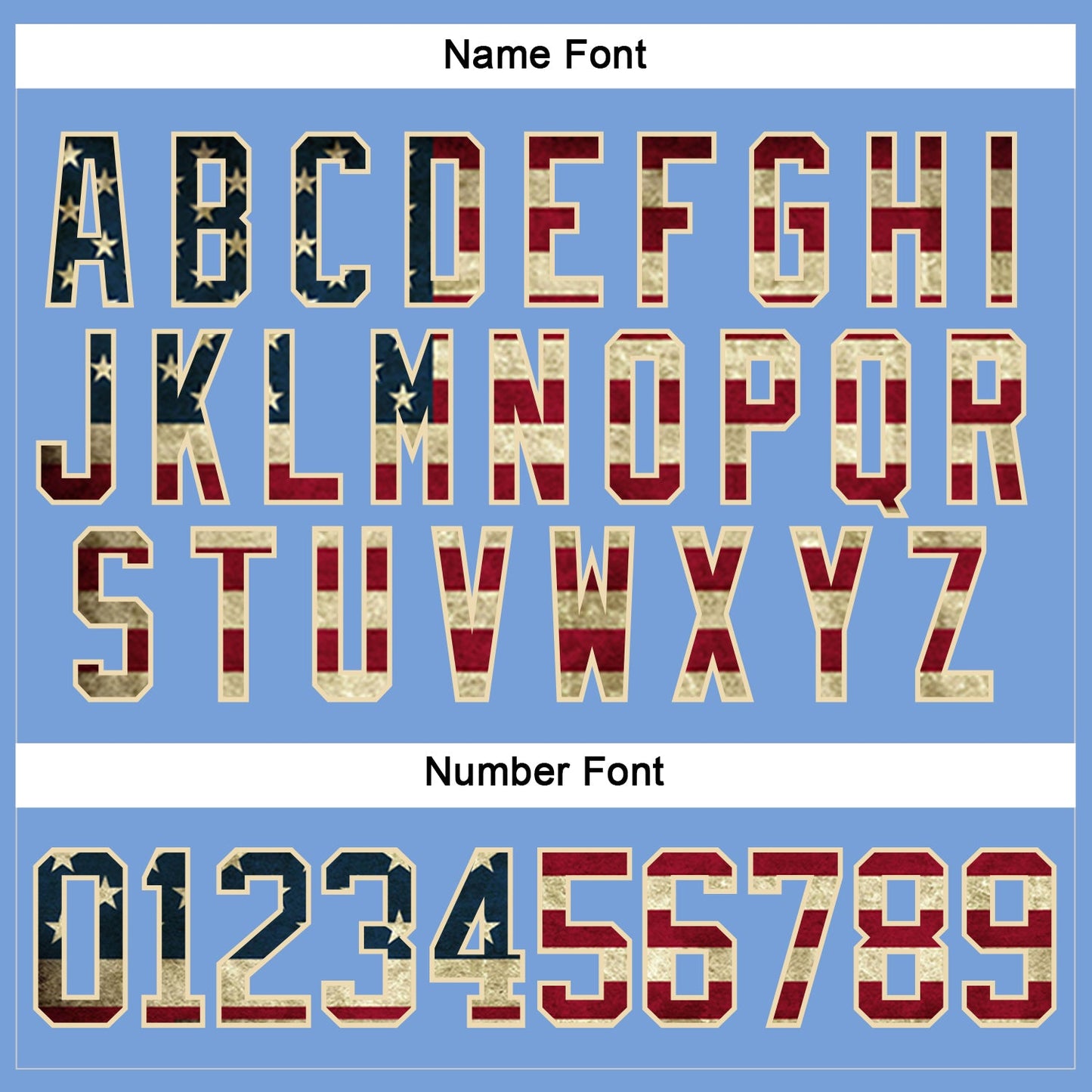 Custom Light Blue Vintage USA Flag Cream-Navy Hockey Lace Neck Jersey - Sky-Custom