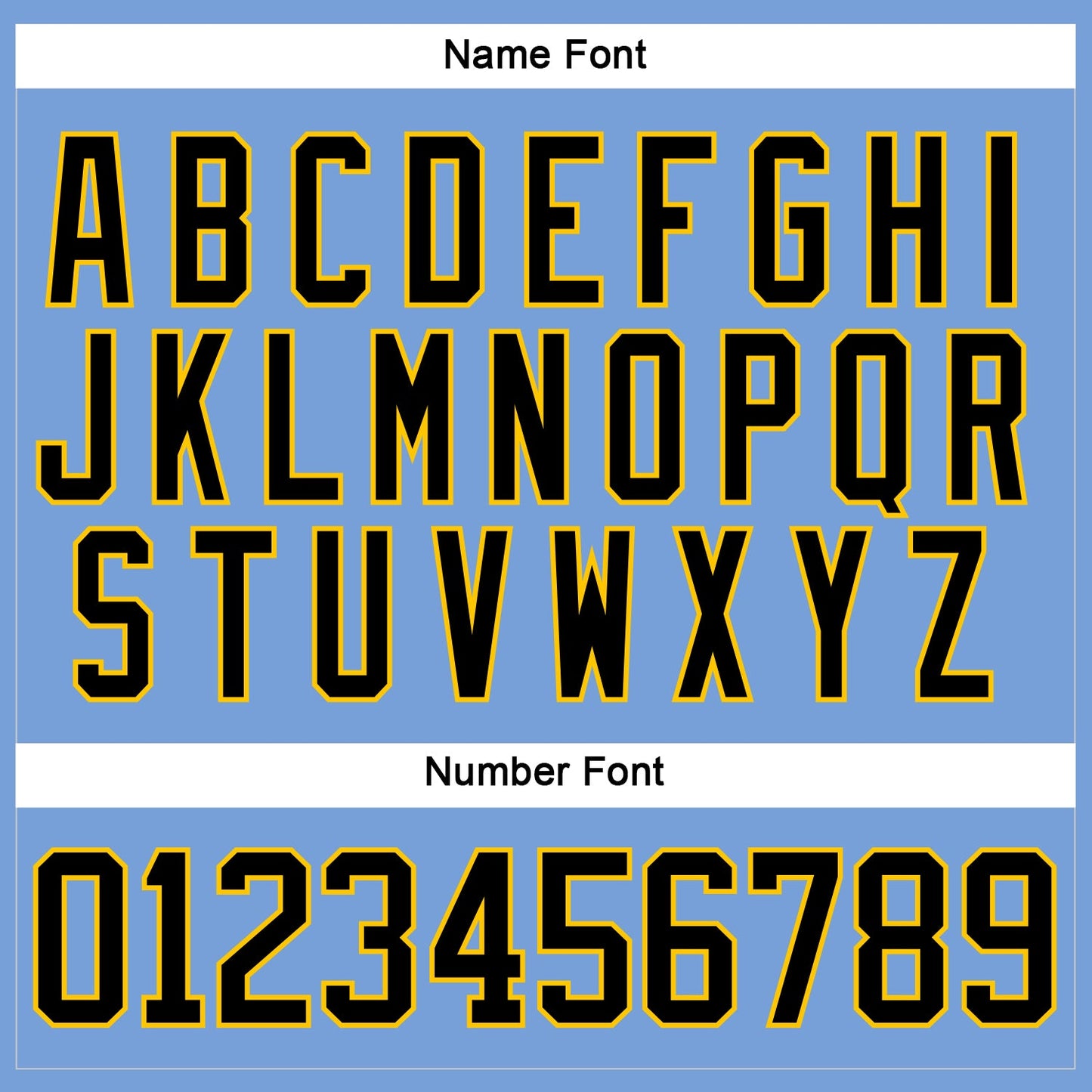 Custom Light Blue Black-Yellow Hockey Lace Neck Jersey - Sky-Custom