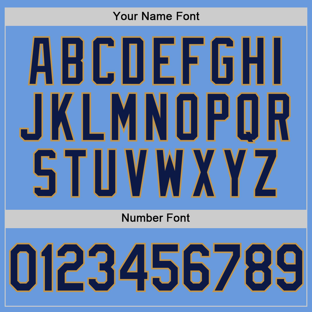 Custom Light Blue Navy-Old Gold Authentic Throwback Baseball Jersey - Sky-Custom