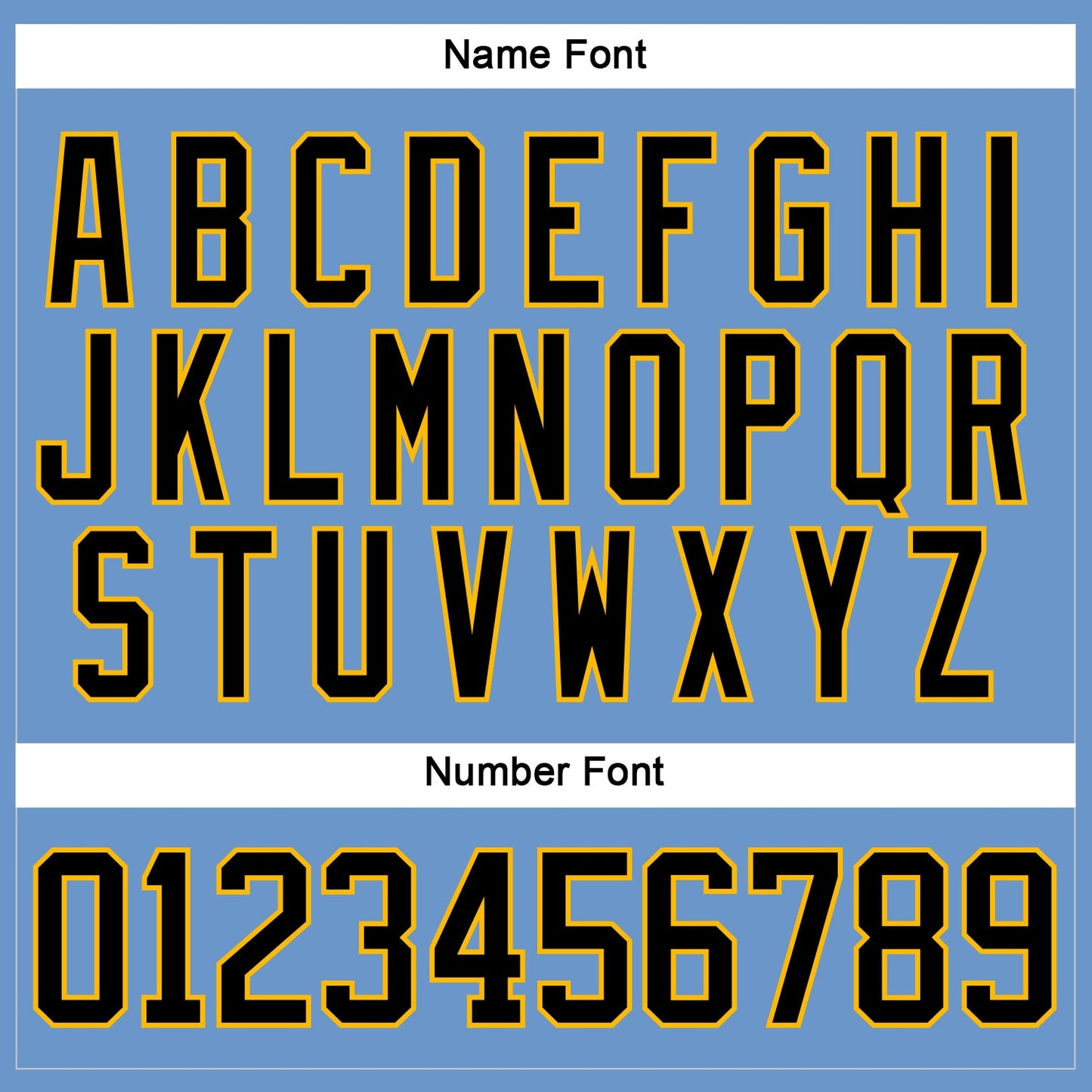 Custom Light Blue Black-Gold Hockey Jersey - Sky-Custom