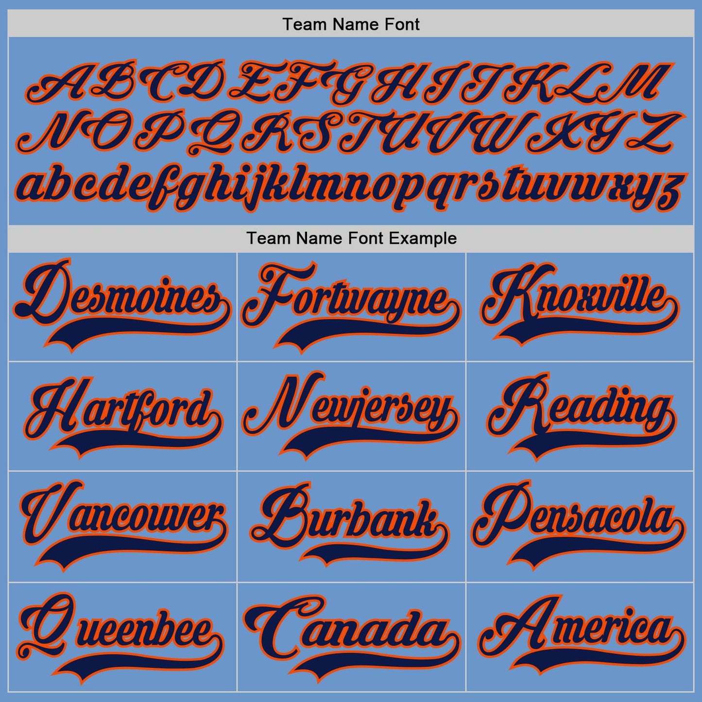 Custom Light Blue Navy-Orange Hockey Jersey - Sky-Custom