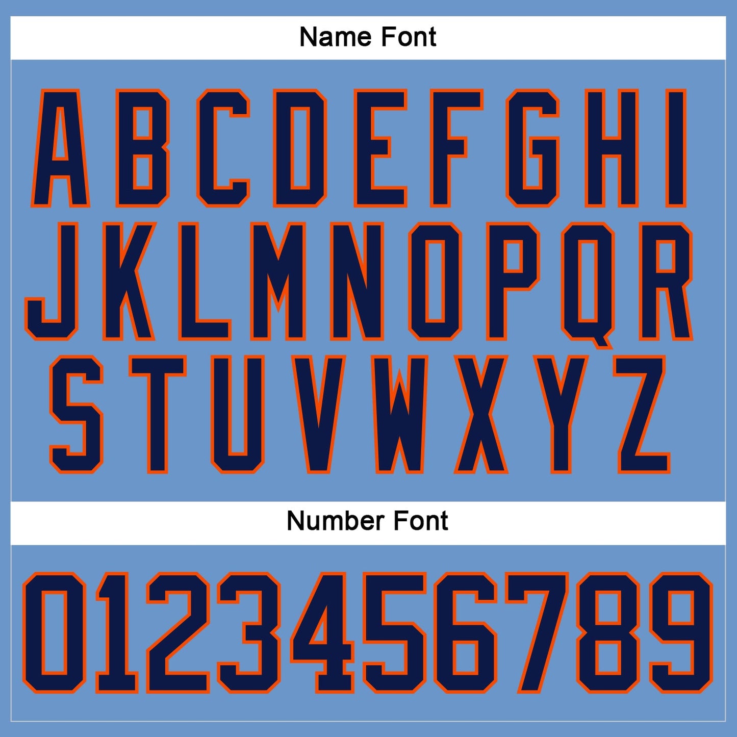 Custom Light Blue Navy-Orange Hockey Jersey - Sky-Custom