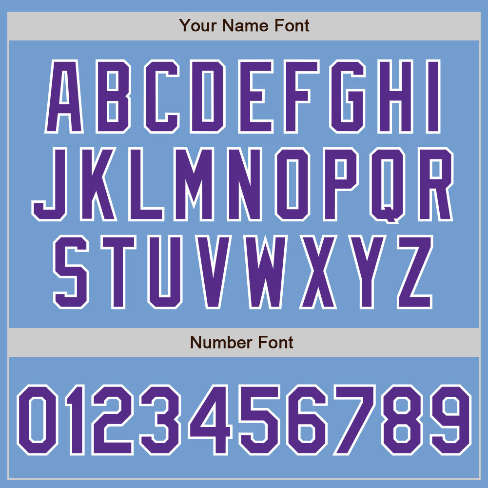 Custom Light Blue Purple-White Authentic Baseball Jersey - Sky-Custom