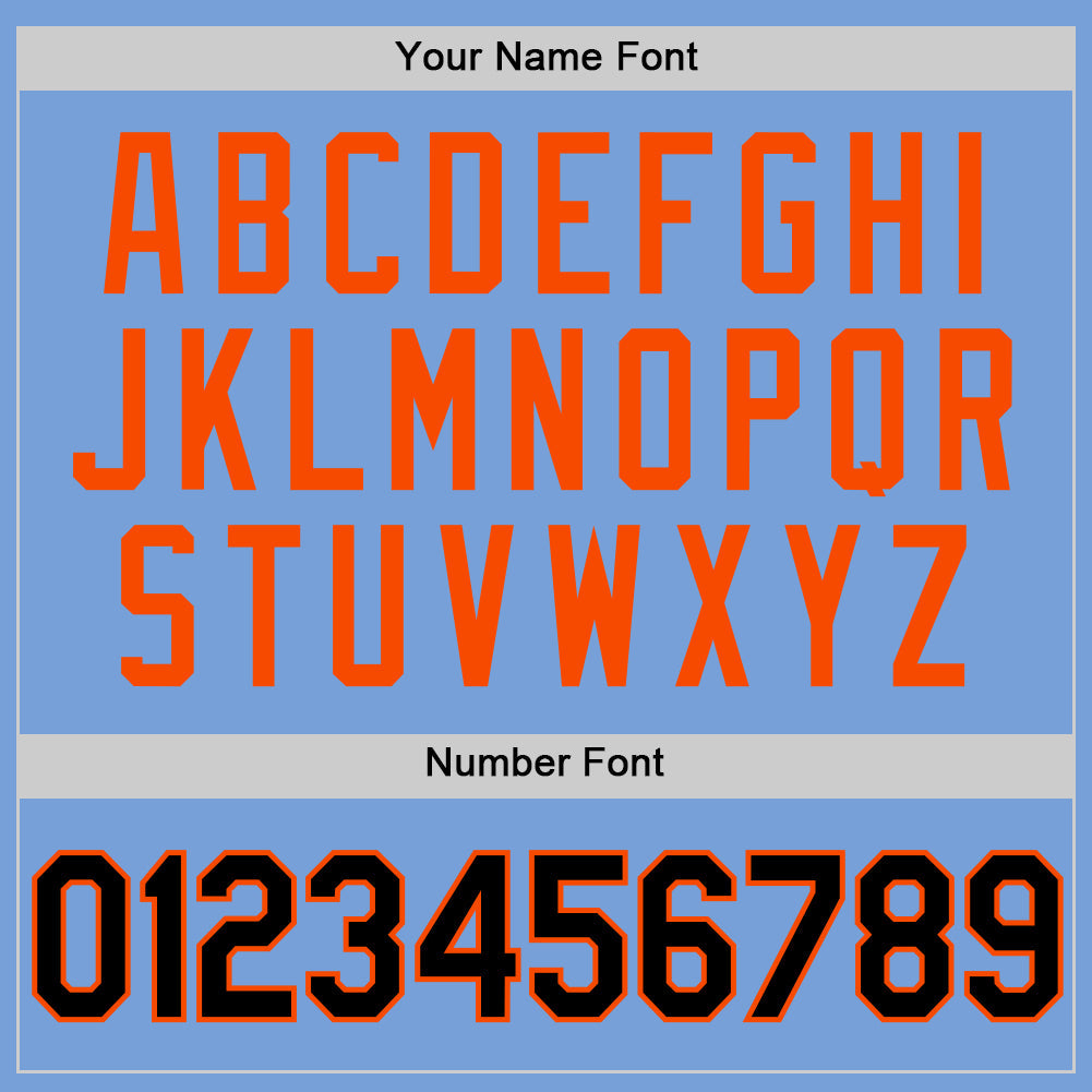 Custom Light Blue Black-Orange Authentic Throwback Basketball Jersey - Sky-Custom