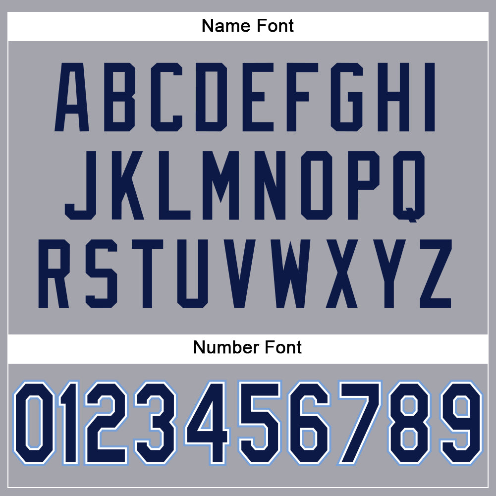 Custom Light Gray Navy-Powder Blue Mesh Authentic Football Jersey - Sky-Custom