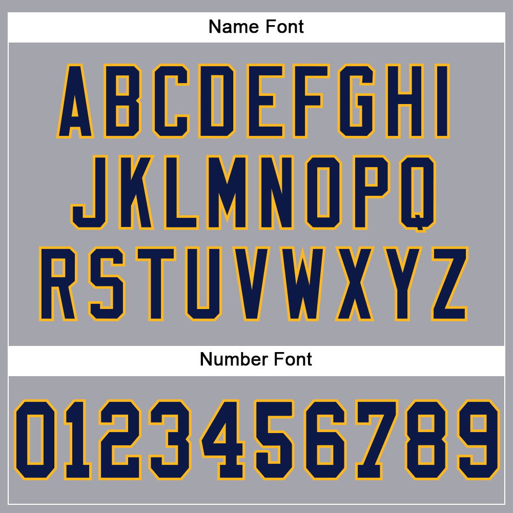 Custom Light Gray Navy-Gold Mesh Authentic Football Jersey - Sky-Custom