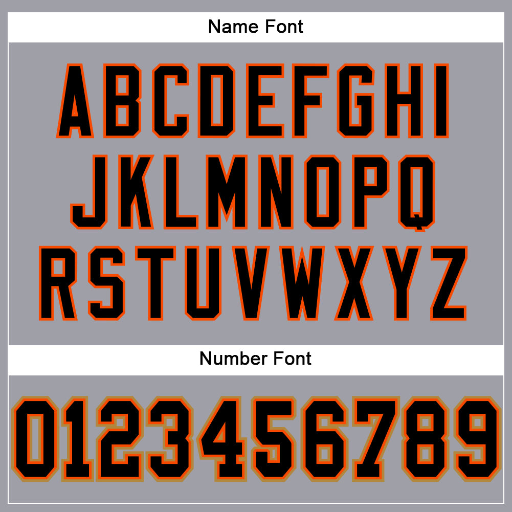 Custom Light Gray Black-Orange Mesh Authentic Football Jersey - Sky-Custom