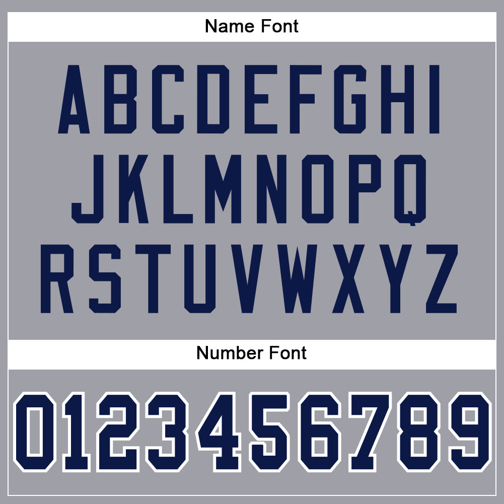 Custom Light Gray Navy-White Mesh Authentic Football Jersey - Sky-Custom