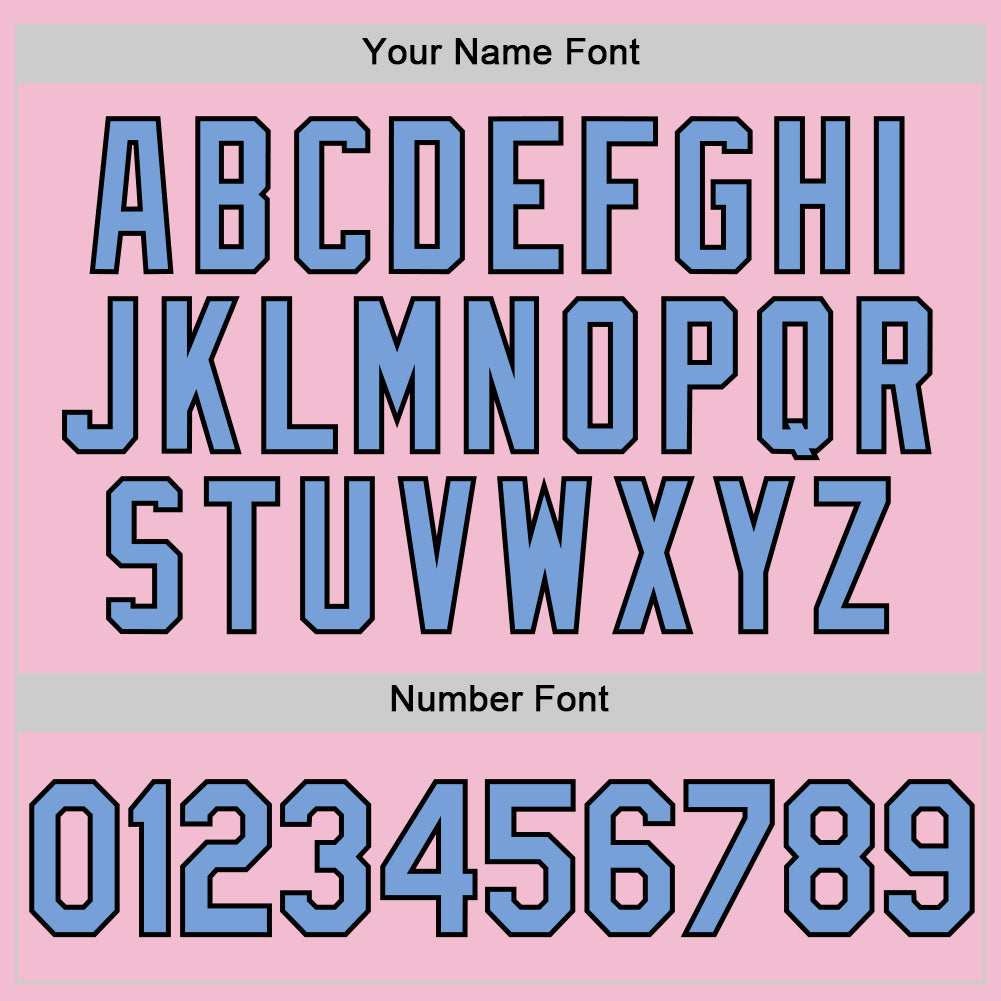 Custom Light Pink Light Blue-Black Authentic Throwback Baseball Jersey - Sky-Custom