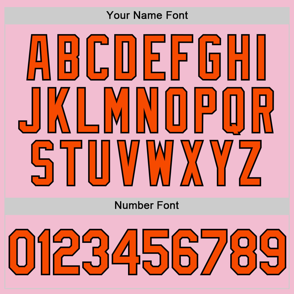 Custom Light Pink Orange-Black Authentic Throwback Baseball Jersey - Sky-Custom